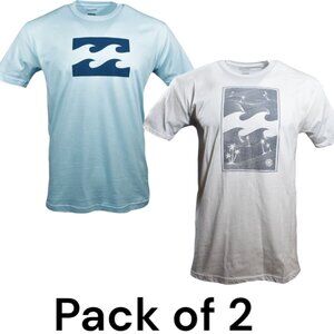 2 Pack -BILLABONG Men's t-shirt -SIZE 2XL -Surf Skateboard Snowboard Cotton -NEW